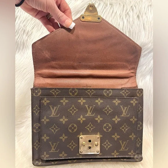 Authenticated Louis Vuitton Monceau Bag Handbag Tote Travel Bag Satchel Purse - Picture 12 of 16